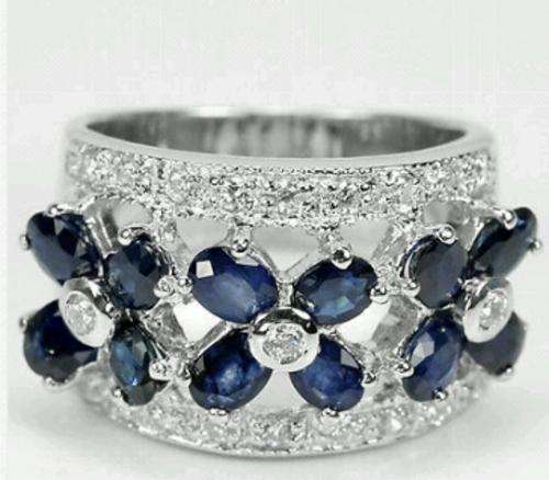 Natural AAA Blue Sapphire Ring Size 6.