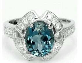 Natural Londen Blue Topaz Ring size 7.5