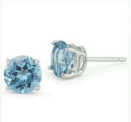 GEORGEOUS 2 CT BLUE TOPAZ PLATINUM OVER 0,925 SILVER EARINGS