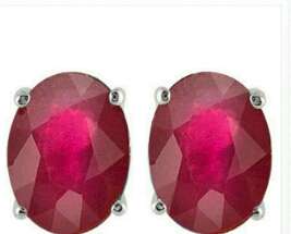 Genuine 1.18 CT GENUINE RUBY PLATINUM OVER 0,925 SILVER EARINGS