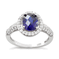 Tanzanite Sterling Silver Ring   size 6