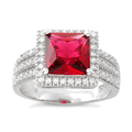 Ruby Sterling Silver Ring  size 6