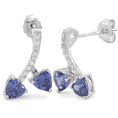 TANZANITE STERLING SILVER EARINGS