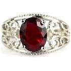 Ruby Silver Ring    Size 7