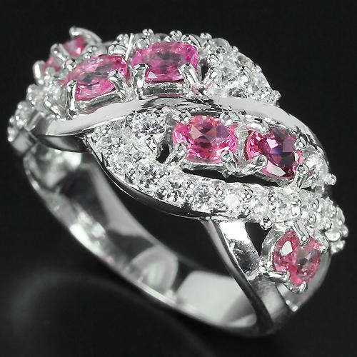 FREE SHIPPING Natural AAA Pink Tourmaline Ring Size 7