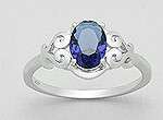 Stunning solid sterling     Tanzanite   Ring      size 6