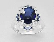 Stunning solid sterling Blue Sapphire Ring size 8