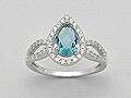 Stunning solid sterling     Deep Sky  Blue Topaz  Ring      size 7