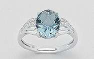 Stunning solid sterling Deep Sky Blue Topaz Ring size 8