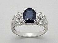 Solid Sterling silver BLUE SAPPHIRE RING SIZE 6