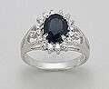 GENUINE  Solid Sterling Silver BLUE SAPPHIRE RINGS  SIZE 8