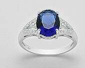 Stunning Solid Sterling Silver Blue Sapphire Ring size 7