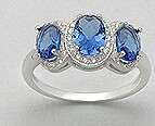 Stunning solid sterling   Sapphire   Ring      size 6