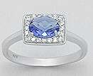 Stunning solid sterling     Tanzanite   Ring      size 6