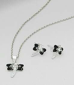 Solid Sterling Silver Pendant and Earrings Set