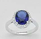 Stunning solid sterling     Blue Sapphire  Ring      size 7