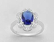 Stunning solid sterling     Blue Sapphire  Ring      size 7
