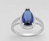 Stunning solid sterling     Blue Sapphire  Ring      size 8