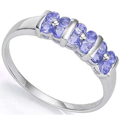 GEORGEOUS 0.47 CT GENUINE TANZANITE & DIAMOND  RING   SIZE 7