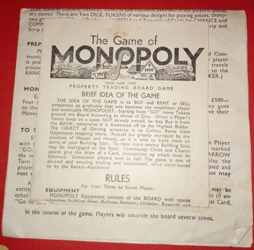 Vintage Monopoly Board Game 1940s No Board RARE