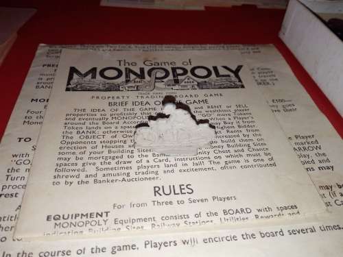 Vintage Monopoly Board Game 1940s No Board RARE