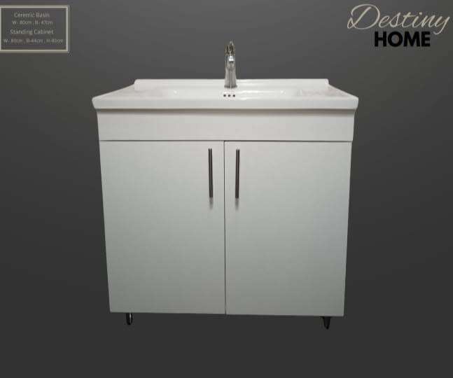 Standing 2 Door Bathroom Vanity 80cm -  Cabinet & Basin