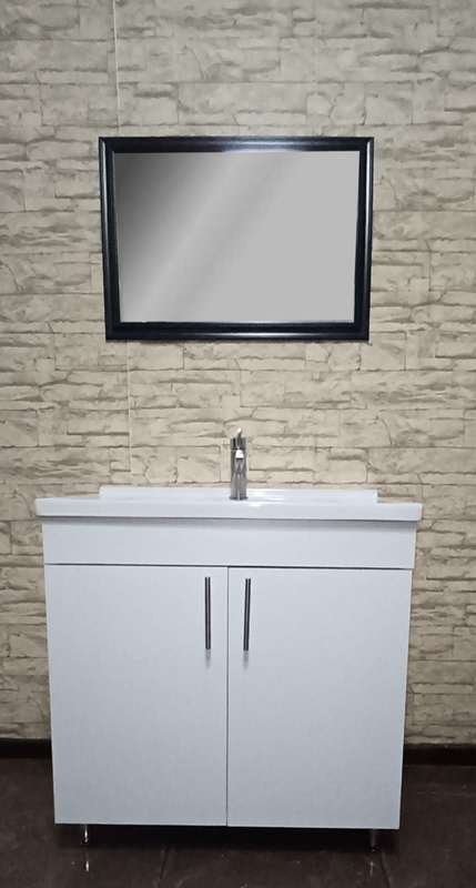 Floating  2 Door + Shelfs Bathroom Vanity 80cm -  Cabinet & Basin