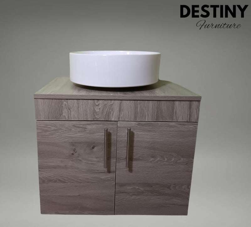 Floating 2 Door + Shelfs Bathroom Vanity 60cm - Cabinet & Basin