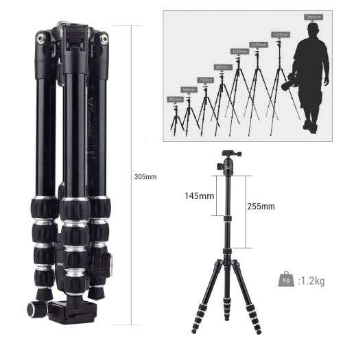 Weifeng WF-861 aluminium alloy travel photo tripod. Local stock.