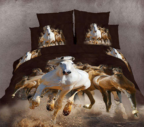 Exquisite 500 Thread Count Horse Themed Oil Painting Bedding Set - 100% Cotton Superior Quality