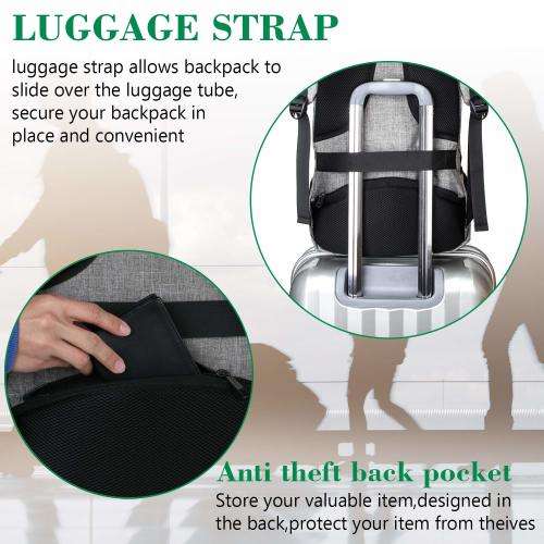 Matein Laptop Backpack with USB Charging Port, Water Resistant & Anti-Theft. Fits 15.6" Laptop