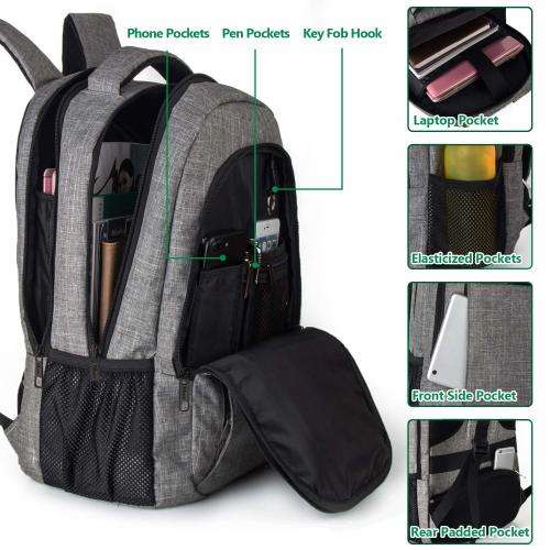 Matein Laptop Backpack with USB Charging Port, Water Resistant & Anti-Theft. Fits 15.6" Laptop