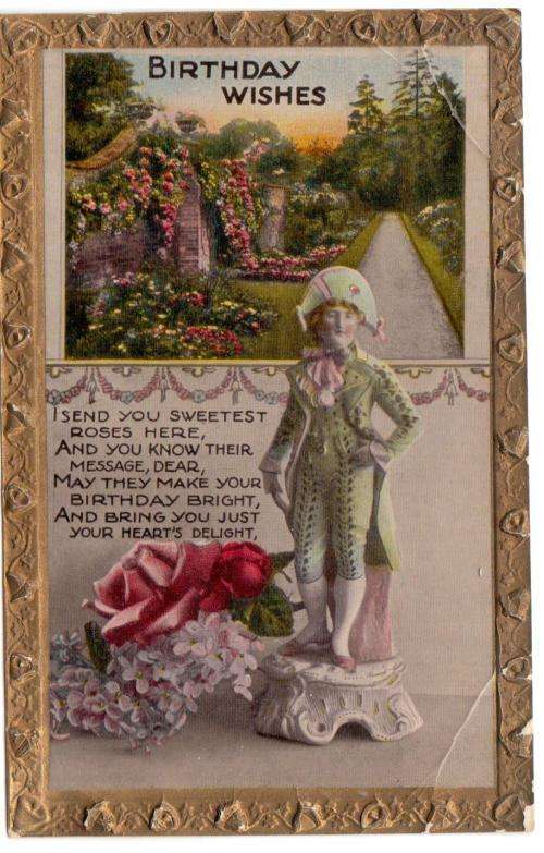 Vintage Post Card Birthday Wishes. See scans for details.