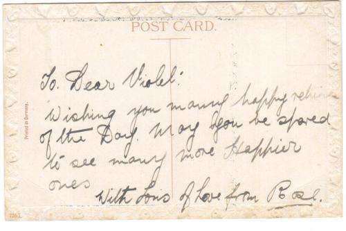 Vintage Post Card Birthday Wishes. See scans for details.