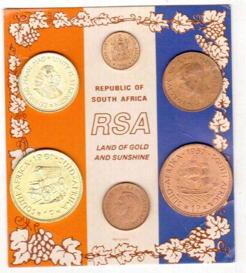 Set of Coins on card. See scans for details