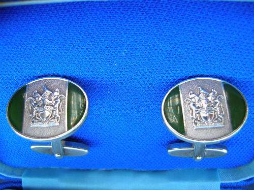 Rhodesian Flag silver cuff links "silver 999" by Reuteler MFG Salisbury, see pics for details