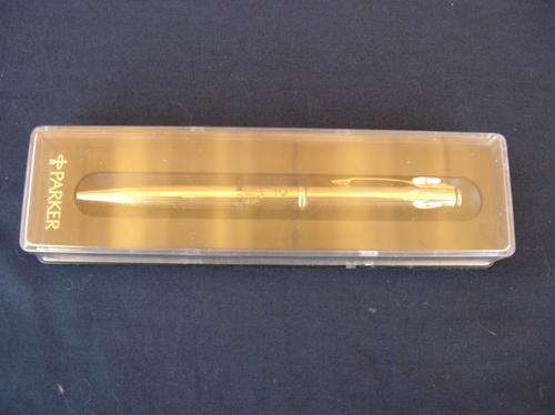 Gold Parker retractable ball Pen "SABC, SAUK 10" condition excellent see pics for detail