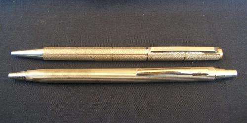 Siver "Sripto" and "Kanoe" pens. in working condition,require new refills, see pics for detail