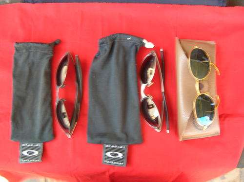 Sunglasses 2 x Oakley, 1 x Rayban from 1980's, 90's sondition fair to good see pics