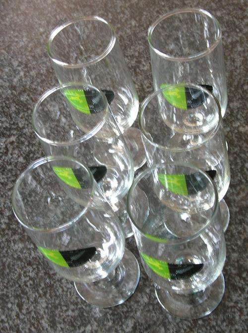 1970 SA / NZ Rugby Tour x 6 Beer Stem Glasses, with venues, and scores, condition as good as new.