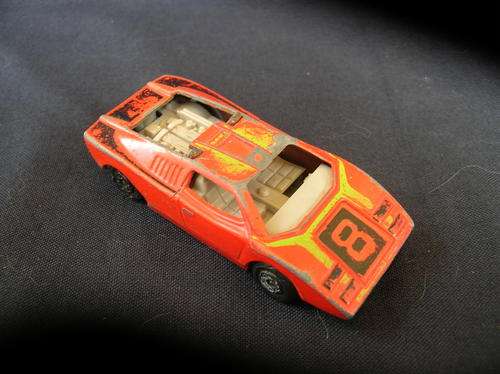 Matchbox "Lamborghini Countach" # 27. 1973, condition fair, boot lid broken off see pics for detail