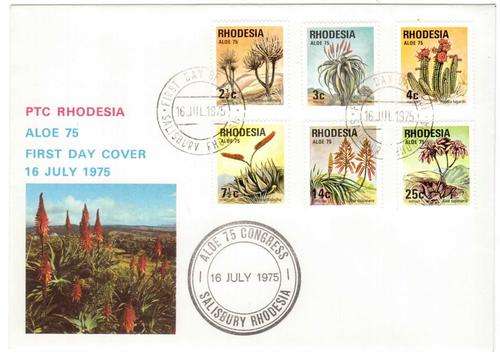 Rhodesia FDC. Aloe 75, 16 July 1975 see scans for details