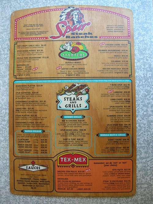 Old Spur Steak Ranches Menu. , Condition good see pics and Discription