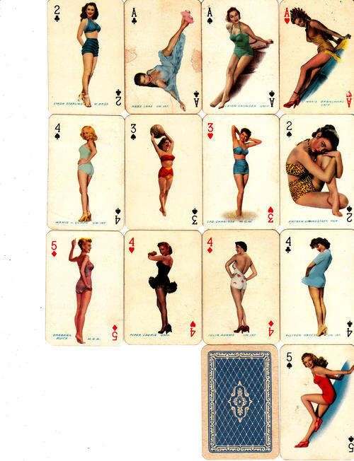 Playing cards late 1940's / 50's Actors, celebrities. Incomplete. Have a look