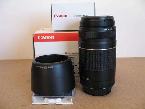 Canon EF 75-300mm f/4-5.6 III USM Lens + ET-60 Hood + Kenko UV Filter