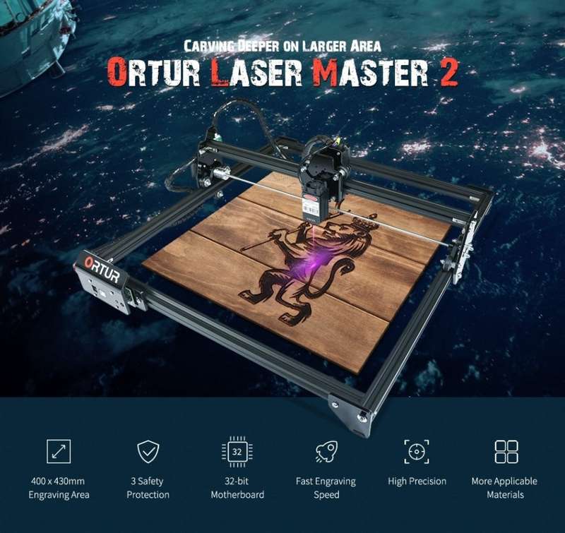 Ortur Laser Master 2 15W Desktop Laser Engraver Laser Engraving Machine + Cylindrical Rotary Device