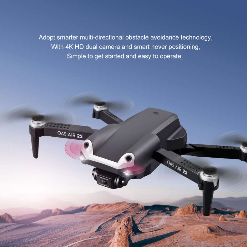 OAS air 2S Z608 4K HD Dual Camera RC Quadcopter Drone + 3 Battery