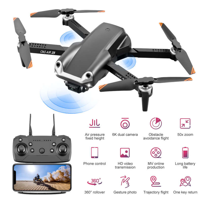 OAS air 2S Z608 4K HD Dual Camera RC Quadcopter Drone + 3 Battery