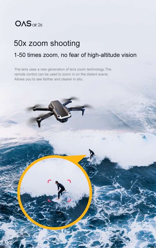 OAS air 2S Z608 4K HD Dual Camera RC Quadcopter Drone + 3 Battery