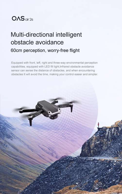 OAS air 2S Z608 4K HD Dual Camera RC Quadcopter Drone + 3 Battery